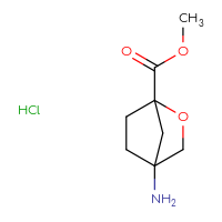 Chemical structure of methyl 4-amino-2-oxabicyclo[2.2.1]heptane-1-carboxylate hydrochloride - CSSB06744498973