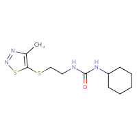 Chemical structure of 1-cyclohexyl-3-{2-[(4-methyl-1,2,3-thiadiazol-5-yl)sulfanyl]ethyl}urea - CSSB00025729520