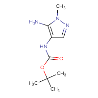 Chemical structure of tert-butyl N-(5-amino-1-methyl-1H-pyrazol-4-yl)carbamate - CSSB00010557690