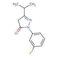 Chemical structure of 1-(3-fluorophenyl)-3-(propan-2-yl)-4,5-dihydro-1H-pyrazol-5-one - CSSB00005539652