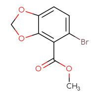 Chemical structure of methyl 5-bromo-2H-1,3-benzodioxole-4-carboxylate - CSSB00021559198