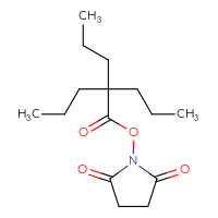 Chemical structure of 2,5-dioxopyrrolidin-1-yl 2,2-dipropylpentanoate - CSSB20269493813