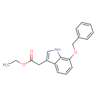 Chemical structure of ethyl 2-[7-(benzyloxy)-1H-indol-3-yl]acetate - CSSB01402450140