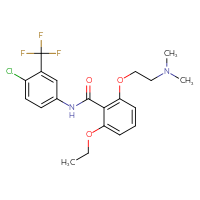 Chemical structure of N-[4-chloro-3-(trifluoromethyl)phenyl]-2-[2-(dimethylamino)ethoxy]-6-ethoxybenzamide - CSSB00150709201