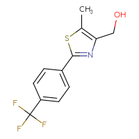 Chemical structure of {5-methyl-2-[4-(trifluoromethyl)phenyl]-1,3-thiazol-4-yl}methanol - CSSB00134528155