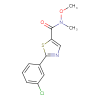 Chemical structure of 2-(3-chlorophenyl)-N-methoxy-N-methyl-1,3-thiazole-5-carboxamide - CSSB00990269768
