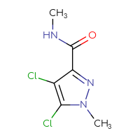Chemical structure of 4,5-dichloro-N,1-dimethyl-1H-pyrazole-3-carboxamide - CSSB00118922635