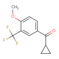 Chemical structure of cyclopropyl[4-methoxy-3-(trifluoromethyl)phenyl]methanone - CSSB00137446902