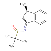 Chemical structure of (S)-2-methyl-N-[(3R)-3-methyl-2,3-dihydro-1H-inden-1-ylidene]propane-2-sulfinamide - CSSB21331812946