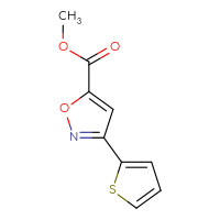 Chemical structure of methyl 3-(thiophen-2-yl)-1,2-oxazole-5-carboxylate - CSSB00011162173