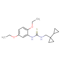 Chemical structure of 3-({[1,1'-bi(cyclopropane)]-1-yl}methyl)-1-(2,5-diethoxyphenyl)thiourea - CSSB00212162644