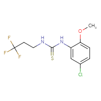 Chemical structure of 1-(5-chloro-2-methoxyphenyl)-3-(3,3,3-trifluoropropyl)thiourea - CSSB02020763234