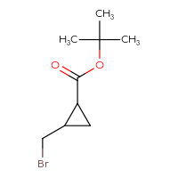 Chemical structure of tert-butyl 2-(bromomethyl)cyclopropane-1-carboxylate - CSSB03439504081