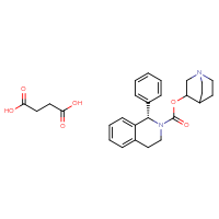 Chemical structure of 1-azabicyclo[2.2.2]octan-3-yl (1S)-1-phenyl-1,2,3,4-tetrahydroisoquinoline-2-carboxylate; butanedioic acid - CSSB00016998332