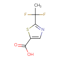 Chemical structure of 2-(1,1-difluoroethyl)-1,3-thiazole-5-carboxylic acid - CSSB00015782284