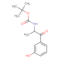 Chemical structure of tert-butyl N-[1-(3-hydroxyphenyl)-1-oxopropan-2-yl]carbamate - CSSB00117660883
