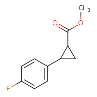 Chemical structure of methyl 2-(4-fluorophenyl)cyclopropane-1-carboxylate - CSSB00000024358