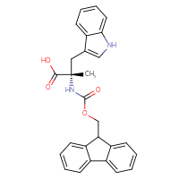 Chemical structure of (2S)-2-({[(9H-fluoren-9-yl)methoxy]carbonyl}amino)-3-(1H-indol-3-yl)-2-methylpropanoic acid - CSSB17214023936