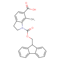Chemical structure of 1-{[(9H-fluoren-9-yl)methoxy]carbonyl}-7-methyl-2,3-dihydro-1H-indole-6-carboxylic acid - CSSB03552371890