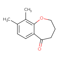 Chemical structure of 8,9-dimethyl-2,3,4,5-tetrahydro-1-benzoxepin-5-one - CSSB00000755715