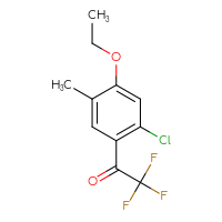 Chemical structure of 1-(2-chloro-4-ethoxy-5-methylphenyl)-2,2,2-trifluoroethan-1-one - CSSB21103240702