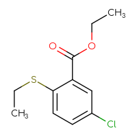 Chemical structure of ethyl 5-chloro-2-(ethylsulfanyl)benzoate - CSSB00038424991