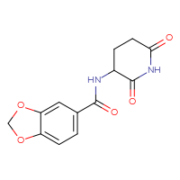 Chemical structure of N-(2,6-dioxopiperidin-3-yl)-2H-1,3-benzodioxole-5-carboxamide - CSSB00031898676