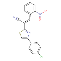 Chemical structure of 2-[4-(4-chlorophenyl)-1,3-thiazol-2-yl]-3-(2-nitrophenyl)prop-2-enenitrile - CSSB00047513821