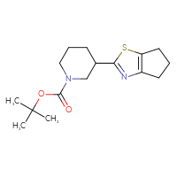 Chemical structure of tert-butyl 3-{4H,5H,6H-cyclopenta[d][1,3]thiazol-2-yl}piperidine-1-carboxylate - CSSB00135470306