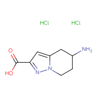 Chemical structure of 5-amino-4H,5H,6H,7H-pyrazolo[1,5-a]pyridine-2-carboxylic acid dihydrochloride - CSSB21509460327