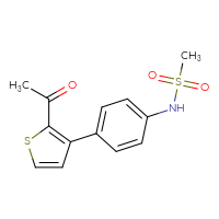 Chemical structure of N-[4-(2-acetylthiophen-3-yl)phenyl]methanesulfonamide - CSSB06586294345