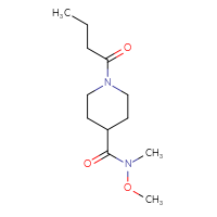 Chemical structure of 1-butanoyl-N-methoxy-N-methylpiperidine-4-carboxamide - CSSB01997160087