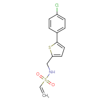 Chemical structure of N-{[5-(4-chlorophenyl)thiophen-2-yl]methyl}ethene-1-sulfonamide - CSSB21332166706