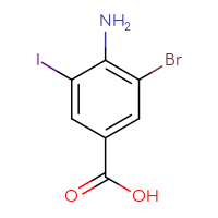 Chemical structure of 4-amino-3-bromo-5-iodobenzoic acid - CSSB00010263994