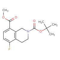 Chemical structure of 2-tert-butyl 8-methyl 5-fluoro-1,2,3,4-tetrahydroisoquinoline-2,8-dicarboxylate - CSSB02096431803