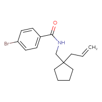 Chemical structure of 4-bromo-N-{[1-(prop-2-en-1-yl)cyclopentyl]methyl}benzamide - CSSB02020996790