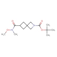 Chemical structure of tert-butyl 6-[methoxy(methyl)carbamoyl]-2-azaspiro[3.3]heptane-2-carboxylate - CSSB02126996724