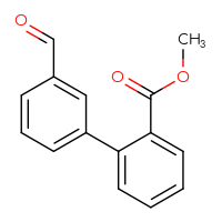 Chemical structure of methyl 3'-formyl-[1,1'-biphenyl]-2-carboxylate - CSSB00102636721
