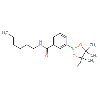 Chemical structure of N-[(4E)-hex-4-en-1-yl]-3-(4,4,5,5-tetramethyl-1,3,2-dioxaborolan-2-yl)benzamide - CSSB02195990273