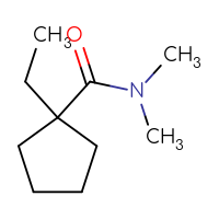 Chemical structure of 1-ethyl-N,N-dimethylcyclopentane-1-carboxamide - CSSB00012720101