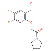 Chemical structure of 5-chloro-4-fluoro-2-[2-oxo-2-(pyrrolidin-1-yl)ethoxy]benzaldehyde - CSSB02018691209