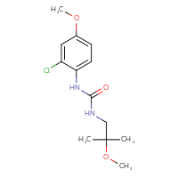 Chemical structure of 1-(2-chloro-4-methoxyphenyl)-3-(2-methoxy-2-methylpropyl)urea - CSSB01476026747