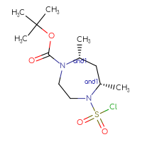Chemical structure of rac-tert-butyl (5R,7S)-4-(chlorosulfonyl)-5,7-dimethyl-1,4-diazepane-1-carboxylate - CSSB14820175952