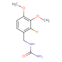 Chemical structure of [(2-fluoro-3,4-dimethoxyphenyl)methyl]urea - CSSB21432459854