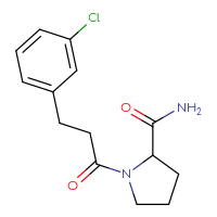 Chemical structure of 1-[3-(3-chlorophenyl)propanoyl]pyrrolidine-2-carboxamide - CSSB01002397065