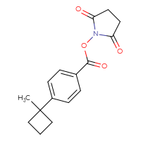 Chemical structure of 2,5-dioxopyrrolidin-1-yl 4-(1-methylcyclobutyl)benzoate - CSSB20270269114