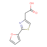 Chemical structure of 2-[2-(furan-2-yl)-1,3-thiazol-4-yl]acetic acid - CSSB00000736384