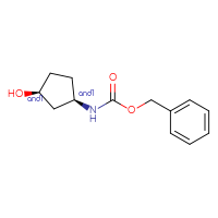 Chemical structure of rac-benzyl N-[(1R,3S)-3-hydroxycyclopentyl]carbamate - CSSB20620669911