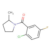 Chemical structure of 1-(2-chloro-5-fluorobenzoyl)-2-methylpyrrolidine - CSSB00133031526