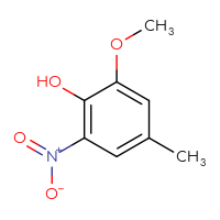 Chemical structure of 2-methoxy-4-methyl-6-nitrophenol - CSSB00015606664